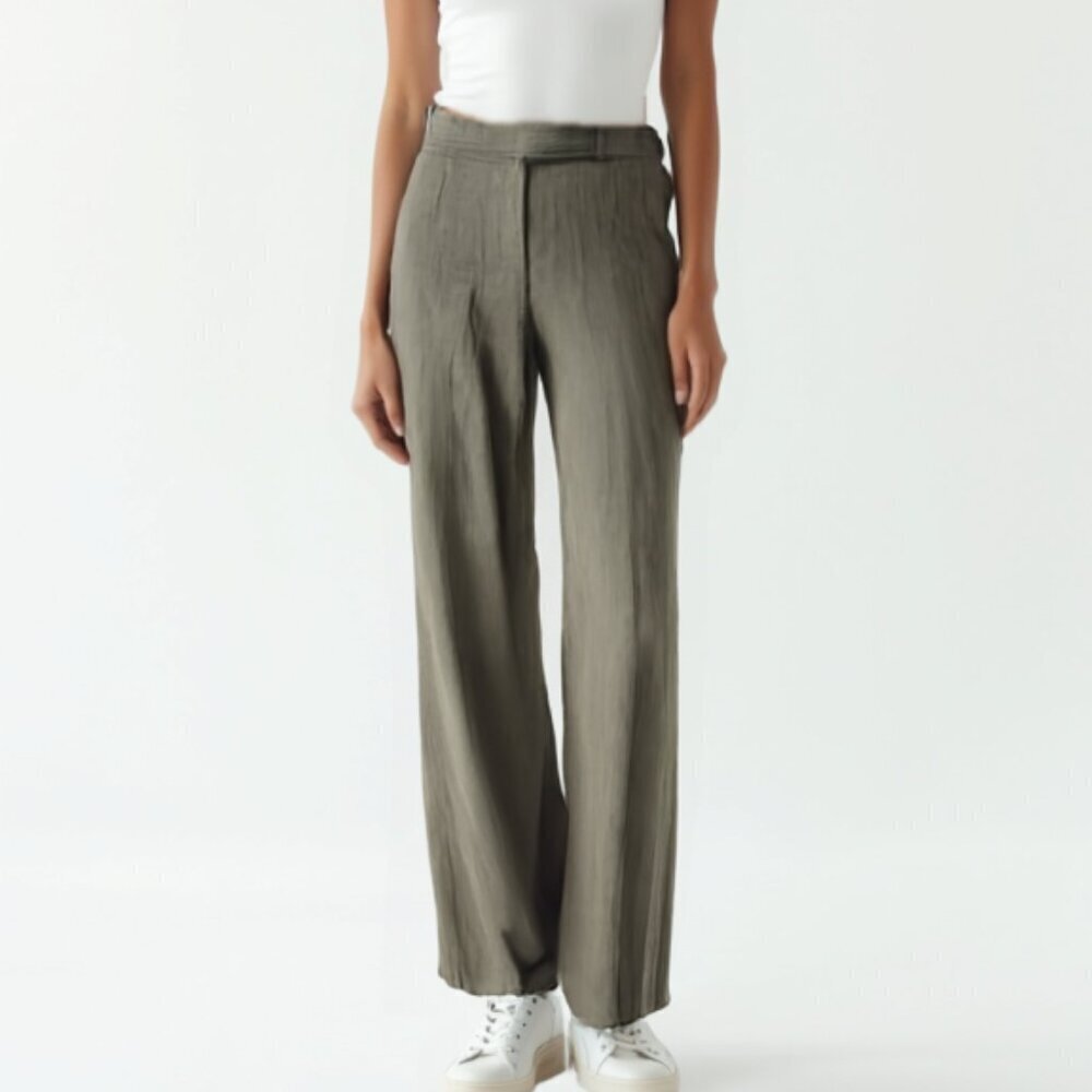 ❤️ Steilmann Black and White Linen Blend Trousers 14